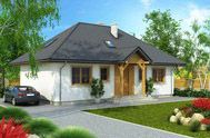 Projekt Domu drewnianego Domek Kaszubski o konstrukcji szkieletowej z izolacją poliuretanową