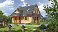 Projekt Domu drewnianego zawoja dws11 o konstrukcji szkieletowej z izolacją poliuretanową